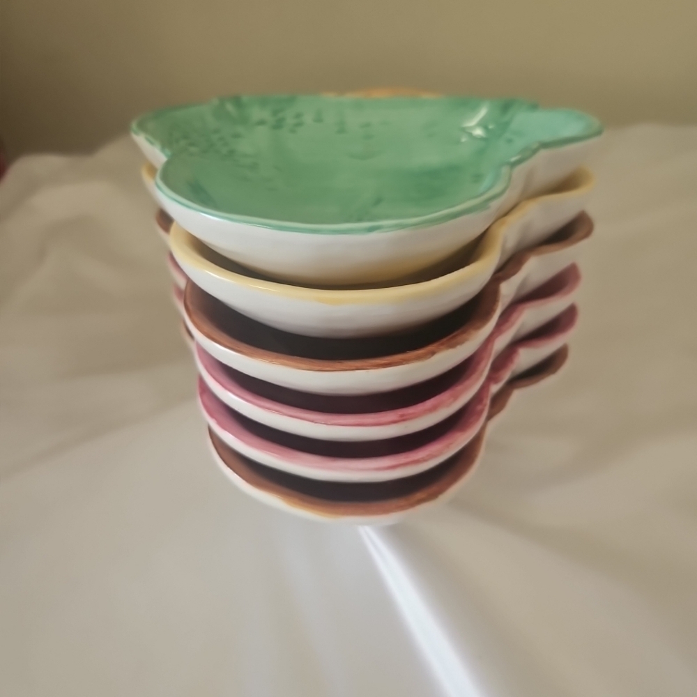 Set of 6 Ice-Cream Bowls / Dishes Stackable Ceramic Lotus 1995 Vintage - Picture 11 of 13